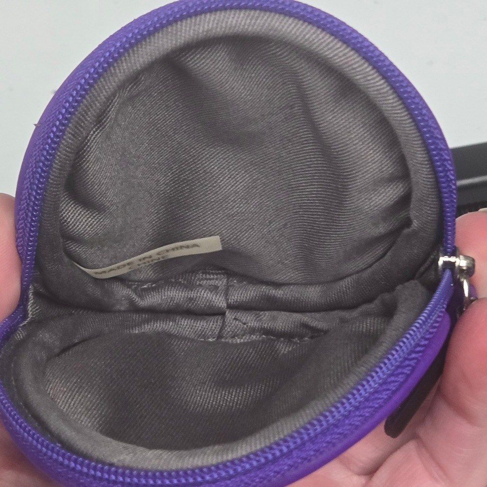 Coach Purple Round Coin Purse Pouch‎ Zippered Pouch Organizer - Picture 9 of 10
